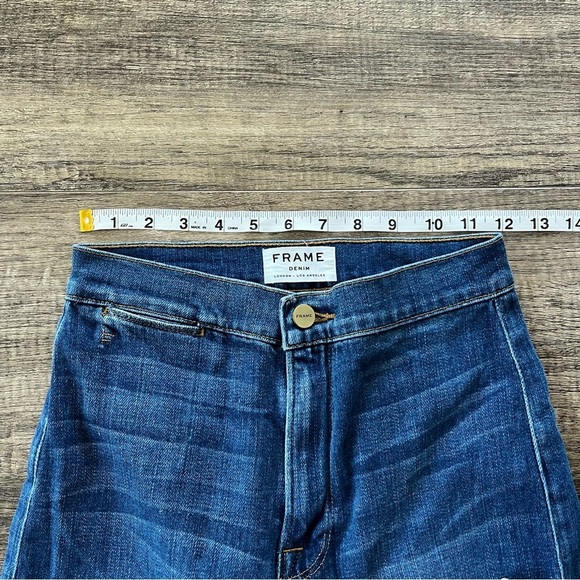 Frame Sweetzer High Water Cropped Jean Wide Leg Flare Stretch Sailor Pants 24 - Picture 9 of 17